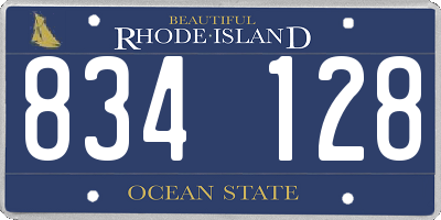 RI license plate 834128