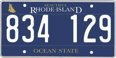 RI license plate 834129