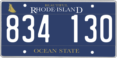 RI license plate 834130