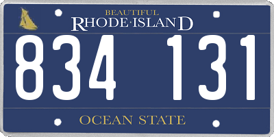 RI license plate 834131