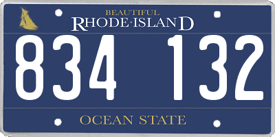 RI license plate 834132