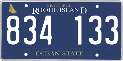 RI license plate 834133