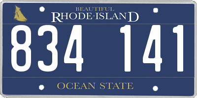 RI license plate 834141