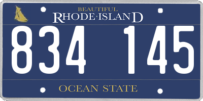 RI license plate 834145