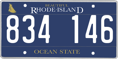 RI license plate 834146