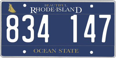 RI license plate 834147