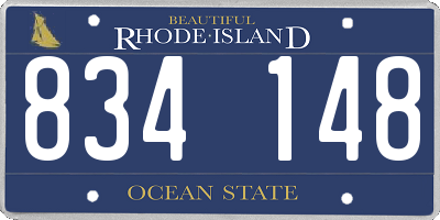 RI license plate 834148