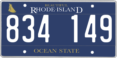 RI license plate 834149