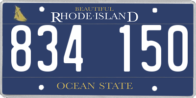 RI license plate 834150