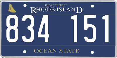 RI license plate 834151