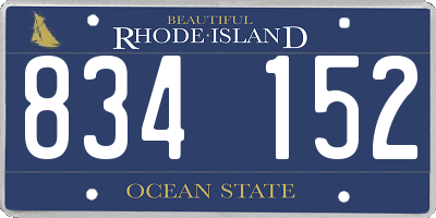 RI license plate 834152