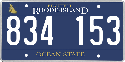 RI license plate 834153
