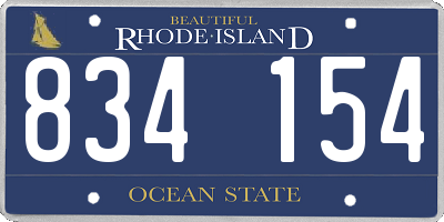 RI license plate 834154