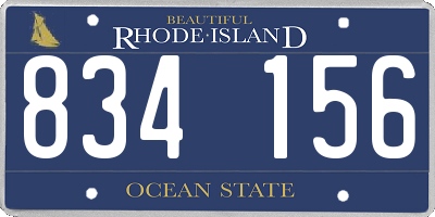 RI license plate 834156