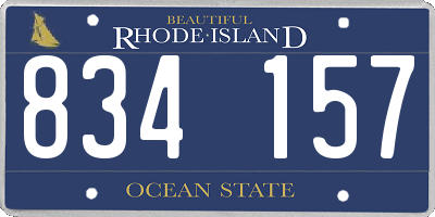 RI license plate 834157