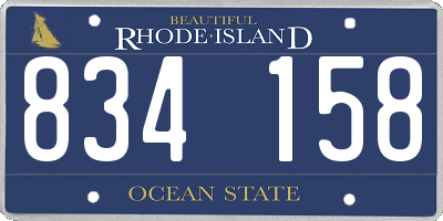 RI license plate 834158