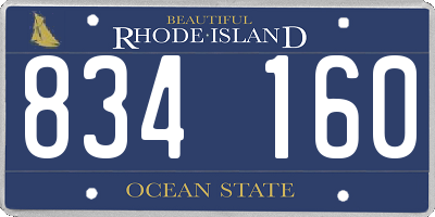 RI license plate 834160