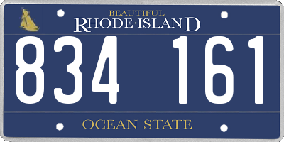 RI license plate 834161