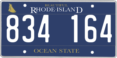 RI license plate 834164