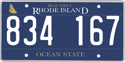 RI license plate 834167