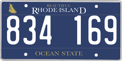 RI license plate 834169