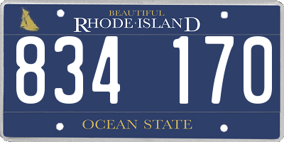 RI license plate 834170