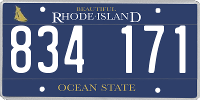 RI license plate 834171