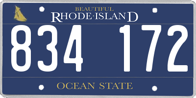RI license plate 834172