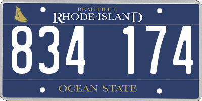 RI license plate 834174