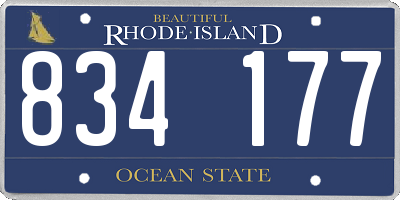 RI license plate 834177