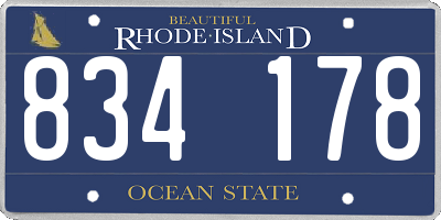 RI license plate 834178