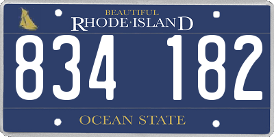 RI license plate 834182