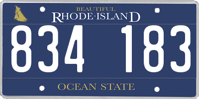 RI license plate 834183