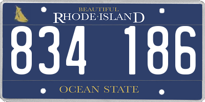 RI license plate 834186