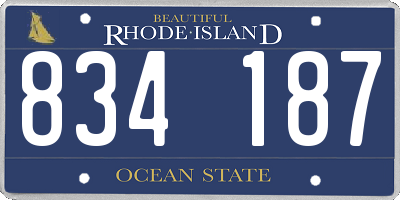 RI license plate 834187