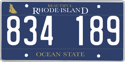 RI license plate 834189