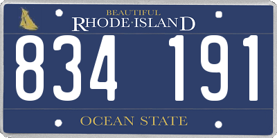 RI license plate 834191