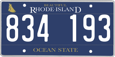 RI license plate 834193