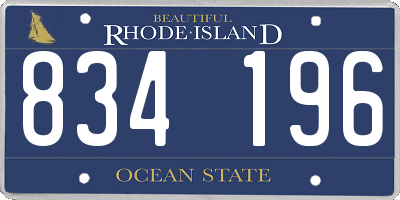 RI license plate 834196