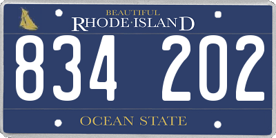 RI license plate 834202