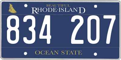 RI license plate 834207