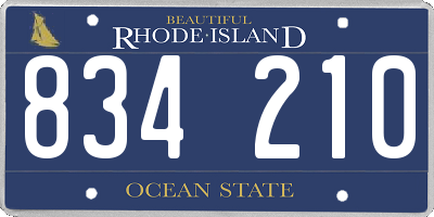 RI license plate 834210