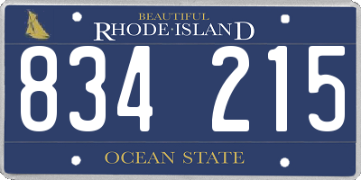 RI license plate 834215