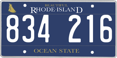 RI license plate 834216