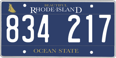 RI license plate 834217