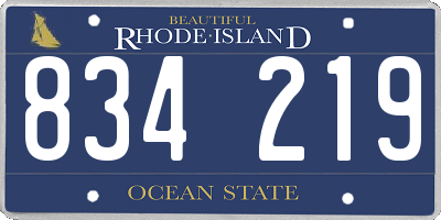 RI license plate 834219