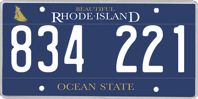 RI license plate 834221