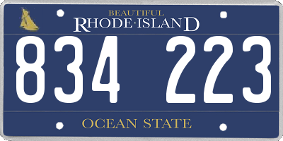 RI license plate 834223