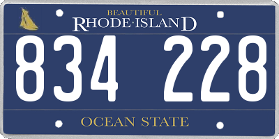 RI license plate 834228