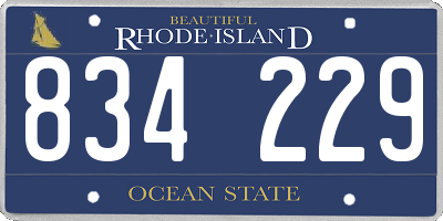 RI license plate 834229